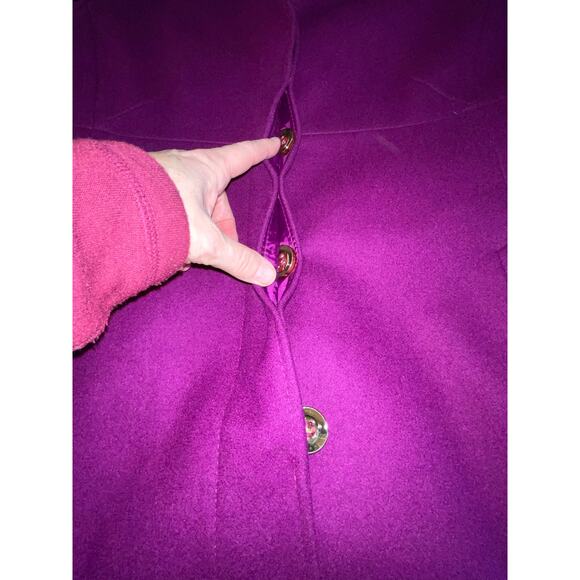 Via Spiga Magenta Wool Blend Coat - Women's Size 12 - Simply Fabulous! - Picture 6 of 15